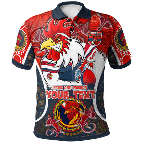 Sydney Roosters Custom Polo Shirt - Go Mighty Easts Pride And Passion Aboriginal Inspired Polo Shirt