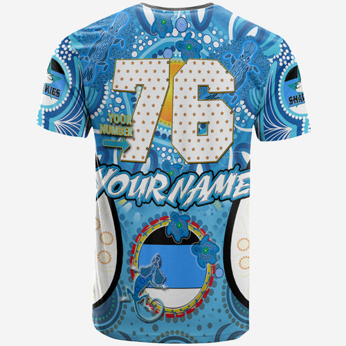Australia Sutherland and Cronulla Custom T-Shirt - Go Sharkies! Personalised Player And Number Tribal Indigenous T-Shirt Australia Sutherland and Cronulla Custom T-Shirt - Go Sharkies! Personalised Player And Number Tribal Indigenous T-Shirt