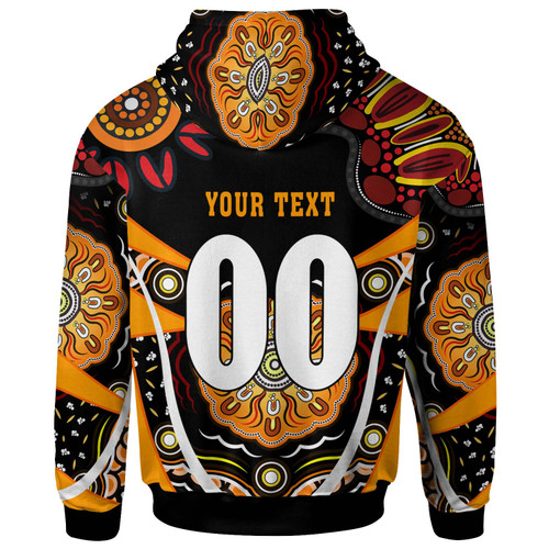 Wests Tigers Hoodie - Custom Wests Tigers Ball with Aboriginal Inspired Dot Painting Art Player And Number Hoodie Wests Tigers Hoodie - Custom Wests Tigers Ball with Aboriginal Inspired Dot Painting Art Player And Number Hoodie