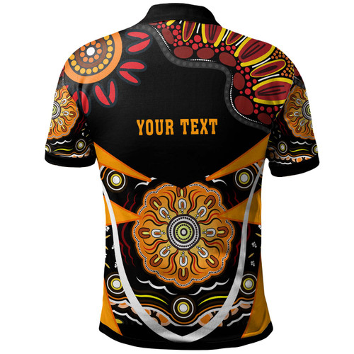 Wests Tigers Polo Shirt - Custom Wests Tigers Ball with Aboriginal Inspired Dot Painting Art Player And Number Polo Shirt Wests Tigers Polo Shirt - Custom Wests Tigers Ball with Aboriginal Inspired Dot Painting Art Player And Number Polo Shirt
