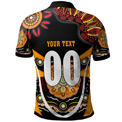 Wests Tigers Polo Shirt - Custom Wests Tigers Ball with Aboriginal Inspired Dot Painting Art Player And Number Polo Shirt Wests Tigers Polo Shirt - Custom Wests Tigers Ball with Aboriginal Inspired Dot Painting Art Player And Number Polo Shirt