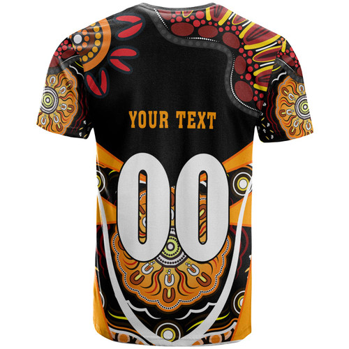 Wests Tigers T-shirt - Custom Wests Tigers Ball with Aboriginal Inspired Dot Painting Art Player And Number T-shirt Wests Tigers T-shirt - Custom Wests Tigers Ball with Aboriginal Inspired Dot Painting Art Player And Number T-shirt