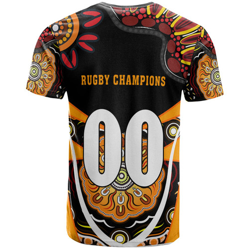 Wests Tigers T-shirt - Custom Wests Tigers Ball with Aboriginal Inspired Dot Painting Art Player And Number T-shirt Wests Tigers T-shirt - Custom Wests Tigers Ball with Aboriginal Inspired Dot Painting Art Player And Number T-shirt