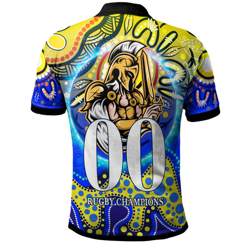 Gold Coast Titans Polo Shirt - Custom Gold Coast Titans with Aboriginal Inspired Dot Painting Style Player And Number Polo Shirt Gold Coast Titans Polo Shirt - Custom Gold Coast Titans with Aboriginal Inspired Dot Painting Style Player And Number Polo Shirt