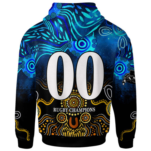 Penrith Panthers Hoodie - Custom Penrith Panthers Champions with Aboriginal Inspired Dot Painting Art Player And Number Hoodie