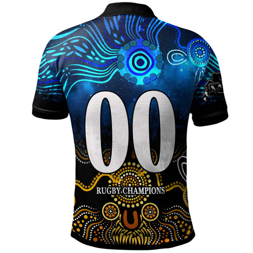 Penrith Panthers Polo Shirt - Custom Penrith Panthers Champions with Aboriginal Inspired Dot Painting Art Player And Number Polo Shirt
