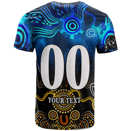 Penrith Panthers T-shirt - Custom Penrith Panthers Champions with Aboriginal Inspired Dot Painting Art Player And Number T-shirt