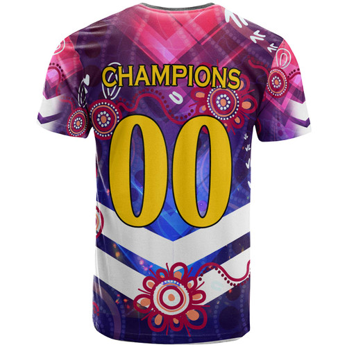 Australia Sea Eagles T-shirt - Custom Australia Sea Eagles Champions with Aboriginal Inspired Abstract Dot Painting Player And Number T-shirt