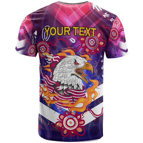 Australia Sea Eagles T-shirt - Custom Australia Sea Eagles Champions with Aboriginal Inspired Abstract Dot Painting Player And Number T-shirt