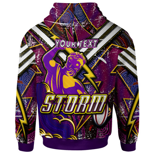 Melbourne Storm Hoodie - Custom Melbourne Storm And Thunder Style Of Dot Background Personalised Player And Number Hoodie Melbourne Storm Hoodie - Custom Melbourne Storm And Thunder Style Of Dot Background Personalised Player And Number Hoodie