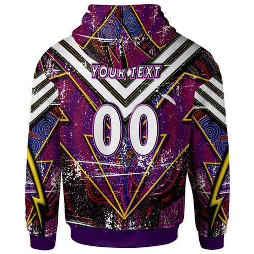 Melbourne Storm Hoodie - Custom Melbourne Storm And Thunder Style Of Dot Background Personalised Player And Number Hoodie Melbourne Storm Hoodie - Custom Melbourne Storm And Thunder Style Of Dot Background Personalised Player And Number Hoodie
