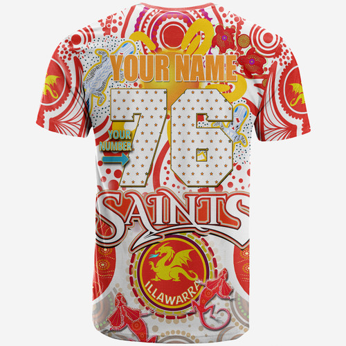 Australia Illawarra and St George Custom T-Shirt - Saints With Aboriginal Inspired Dot Art T-Shirt Australia Illawarra and St George Custom T-Shirt - Saints With Aboriginal Inspired Dot Art T-Shirt
