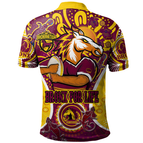Brisbane Broncos Custom Polo Shirt - Go Mighty Broncos Indigenous Art Personalised Player Name And Number Polo Shirt Brisbane Broncos Custom Polo Shirt - Go Mighty Broncos Indigenous Art Personalised Player Name And Number Polo Shirt