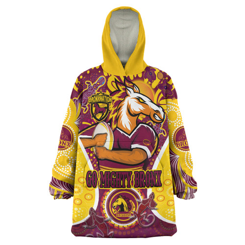 Australia Brisbane City Custom Snug Hoodie - Go Mighty Bronx Indigenous Art Personalised Player Name And Number Oodie