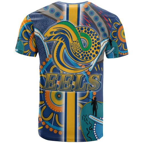 Parramatta Eels T-shirt - Custom Parramatta Eels Logo Aboriginal Inspired Indigenous Sport Style T-shirt Parramatta Eels T-shirt - Custom Parramatta Eels Logo Aboriginal Inspired Indigenous Sport Style T-shirt
