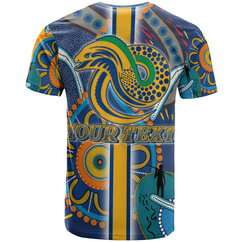 Parramatta Eels T-shirt - Custom Parramatta Eels Logo Aboriginal Inspired Indigenous Sport Style T-shirt Parramatta Eels T-shirt - Custom Parramatta Eels Logo Aboriginal Inspired Indigenous Sport Style T-shirt