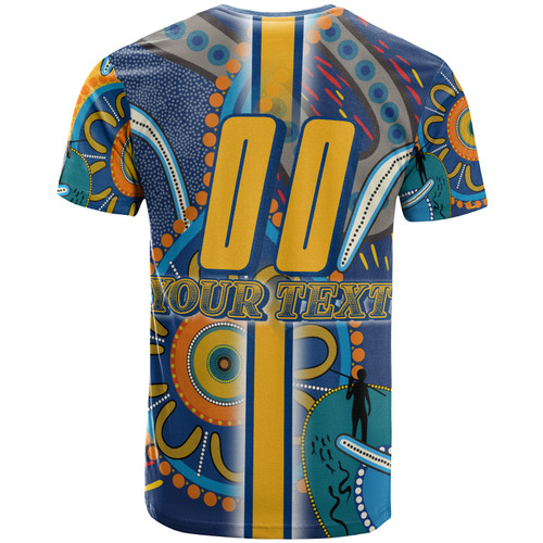 Parramatta Eels T-shirt - Custom Parramatta Eels Logo Aboriginal Inspired Indigenous Sport Style T-shirt Parramatta Eels T-shirt - Custom Parramatta Eels Logo Aboriginal Inspired Indigenous Sport Style T-shirt