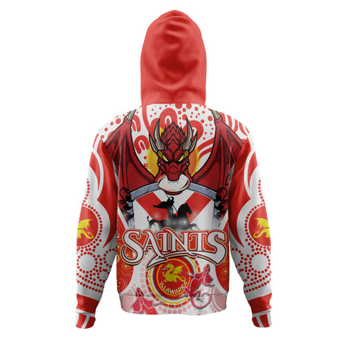 Australia Illawarra and St George Custom Hoodie - Saints With Aboriginal Inspired Dot Art Hoodie Australia Illawarra and St George Custom Hoodie - Saints With Aboriginal Inspired Dot Art Hoodie