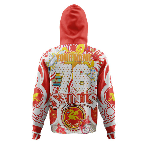 Australia Illawarra and St George Custom Hoodie - Saints With Aboriginal Inspired Dot Art Hoodie Australia Illawarra and St George Custom Hoodie - Saints With Aboriginal Inspired Dot Art Hoodie