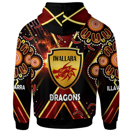 St. George Illawarra Dragons Hoodie - Custom Dragon Mascot Illawarra with Aboriginal Inspired Art Player And Number Hoodie St. George Illawarra Dragons Hoodie - Custom Dragon Mascot Illawarra with Aboriginal Inspired Art Player And Number Hoodie