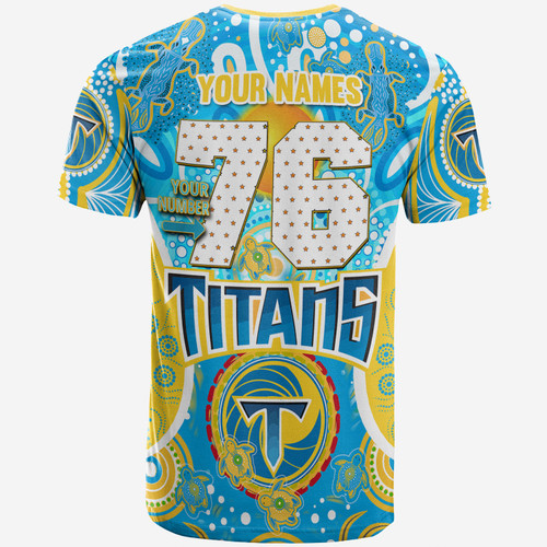 Australia Gold Coast Custom T-Shirt - Gold Coast Pride With Aboriginal Dot Art Personalised Player And Number T-Shirt Australia Gold Coast Custom T-Shirt - Gold Coast Pride With Aboriginal Dot Art Personalised Player And Number T-Shirt