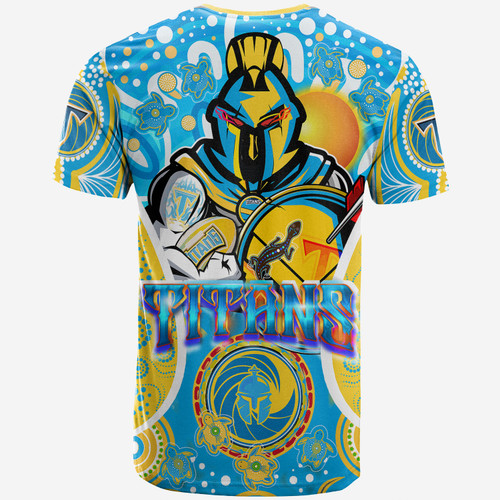 Australia Gold Coast Custom T-Shirt - Gold Coast Pride With Aboriginal Dot Art Personalised Player And Number T-Shirt Australia Gold Coast Custom T-Shirt - Gold Coast Pride With Aboriginal Dot Art Personalised Player And Number T-Shirt