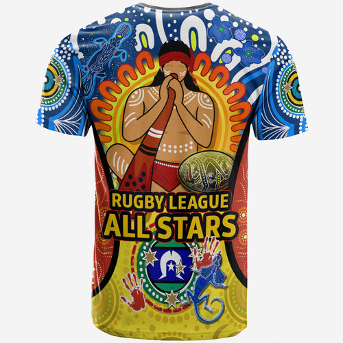 Indigenous All Stars T-Shirt - Custom Indigenous Dreamtime Team With Didgeridoo And Flag T-Shirt Indigenous All Stars T-Shirt - Custom Indigenous Dreamtime Team With Didgeridoo And Flag T-Shirt