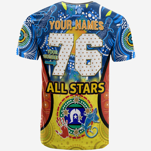 Indigenous All Stars T-Shirt - Custom Indigenous Dreamtime Team With Didgeridoo And Flag T-Shirt Indigenous All Stars T-Shirt - Custom Indigenous Dreamtime Team With Didgeridoo And Flag T-Shirt