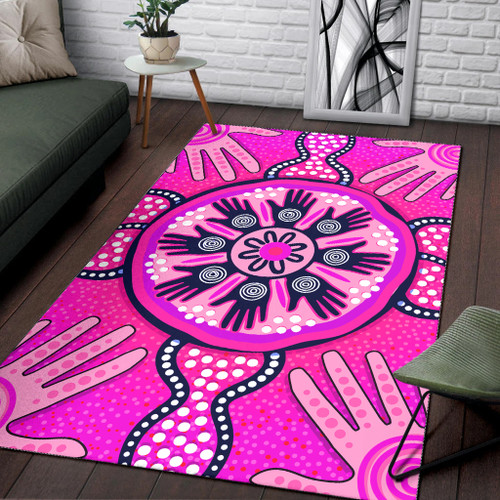Australia Aboriginal Area Rug - Aboriginal dot art vector painting Friendship and Unity concept Australia Aboriginal Area Rug - Aboriginal dot art vector painting Friendship and Unity concept