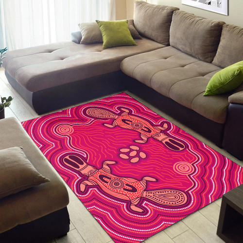 Australia Aboriginal Area Rug - Aboriginal platypus art background Australia Aboriginal Area Rug - Aboriginal platypus art background