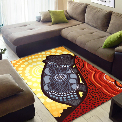 Australia Aboriginal Area Rug - Dot art wombat artwork Australia Aboriginal Area Rug - Dot art wombat artwork