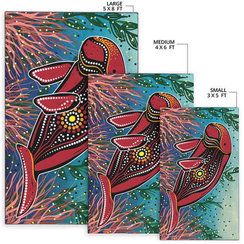 Australia Aboriginal Area Rug - Dugong art in aboriginal dot style Australia Aboriginal Area Rug - Dugong art in aboriginal dot style