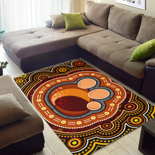 Australia Aboriginal Area Rug - Aboriginal dot art Family concept Australia Aboriginal Area Rug - Aboriginal dot art Family concept
