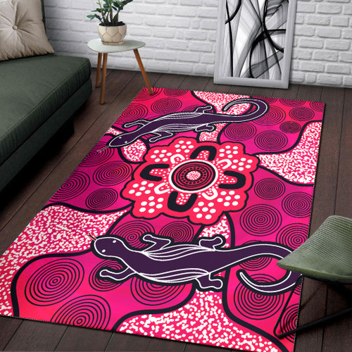 Australia Aboriginal Area Rug - Lizard aboriginal art painting Australia Aboriginal Area Rug - Lizard aboriginal art painting