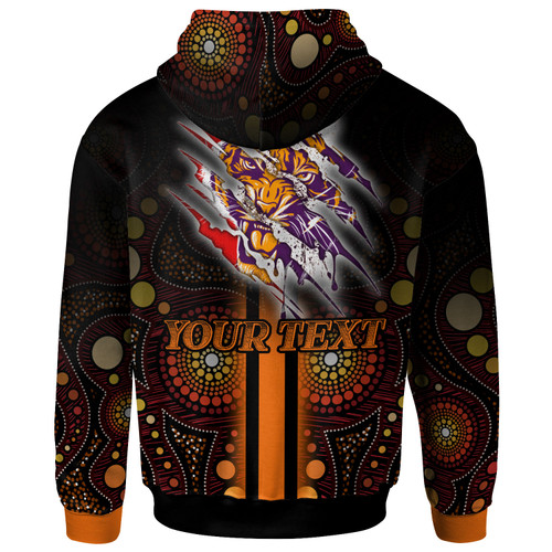 Wests Tigers Hoodie - Custom Wests Tigers Claw Aboriginal Inspired Indigenous Sport Style Hoodie Wests Tigers Hoodie - Custom Wests Tigers Claw Aboriginal Inspired Indigenous Sport Style Hoodie