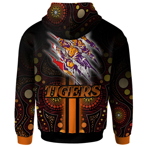 Wests Tigers Hoodie - Custom Wests Tigers Claw Aboriginal Inspired Indigenous Sport Style Hoodie Wests Tigers Hoodie - Custom Wests Tigers Claw Aboriginal Inspired Indigenous Sport Style Hoodie