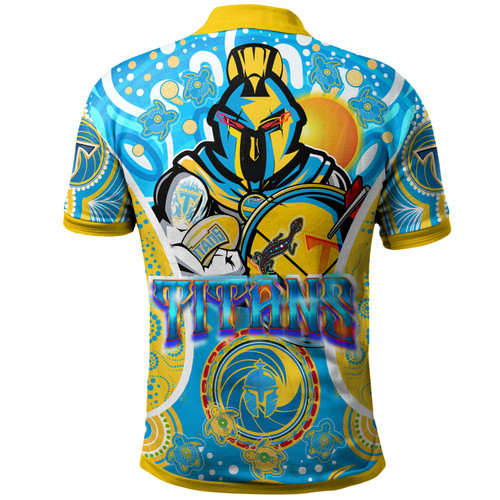 Australia Gold Coast Custom Polo Shirt - Gold Coast Pride With Aboriginal Dot Art Personalised Player And Number Polo Shirt Australia Gold Coast Custom Polo Shirt - Gold Coast Pride With Aboriginal Dot Art Personalised Player And Number Polo Shirt