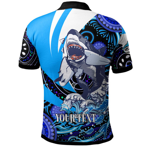 Cronulla-Sutherland Sharks Polo Shirt - Custom Angry Cronulla-Sutherland Sharks Team with Aboriginal Inspired Dot Painting Player And Number Polo Shirt Cronulla-Sutherland Sharks Polo Shirt - Custom Angry Cronulla-Sutherland Sharks Team with Aboriginal Inspired Dot Painting Player And Number Polo Shirt