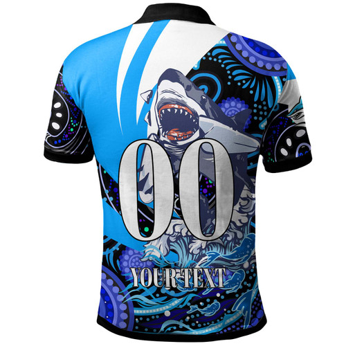Cronulla-Sutherland Sharks Polo Shirt - Custom Angry Cronulla-Sutherland Sharks Team with Aboriginal Inspired Dot Painting Player And Number Polo Shirt Cronulla-Sutherland Sharks Polo Shirt - Custom Angry Cronulla-Sutherland Sharks Team with Aboriginal Inspired Dot Painting Player And Number Polo Shirt