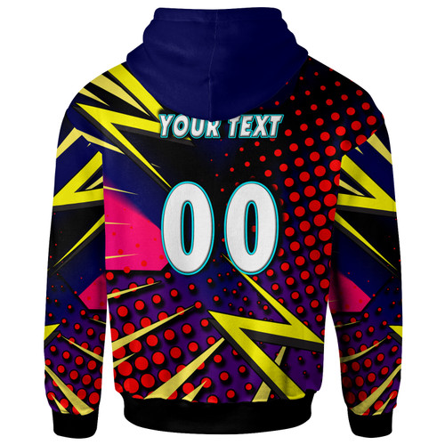 Melbourne Storm Hoodie - Custom Melbourne Storm And Thunder Grand Final Style Of Dot Background Personalised Player And Number Hoodie Melbourne Storm Hoodie - Custom Melbourne Storm And Thunder Grand Final Style Of Dot Background Personalised Player And Number Hoodie