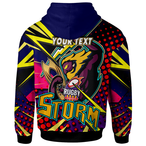 Melbourne Storm Hoodie - Custom Melbourne Storm And Thunder Grand Final Style Of Dot Background Personalised Player And Number Hoodie Melbourne Storm Hoodie - Custom Melbourne Storm And Thunder Grand Final Style Of Dot Background Personalised Player And Number Hoodie