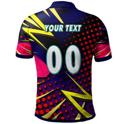 Melbourne Storm Polo Shirt - Custom Melbourne Storm And Thunder Grand Final Style Of Dot Background Personalised Player And Number Polo Shirt Melbourne Storm Polo Shirt - Custom Melbourne Storm And Thunder Grand Final Style Of Dot Background Personalised Player And Number Polo Shirt