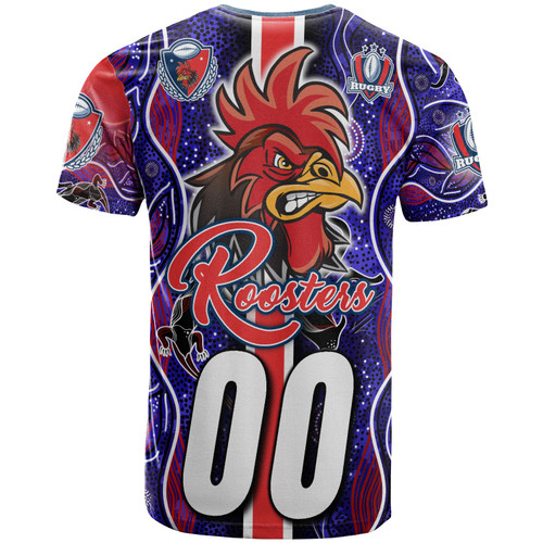 Sydney Roosters T-Shirt - Custom Sydney Roosters Ball Aboriginal Inspired Indigenous Sport Style T-Shirt Sydney Roosters T-Shirt - Custom Sydney Roosters Ball Aboriginal Inspired Indigenous Sport Style T-Shirt