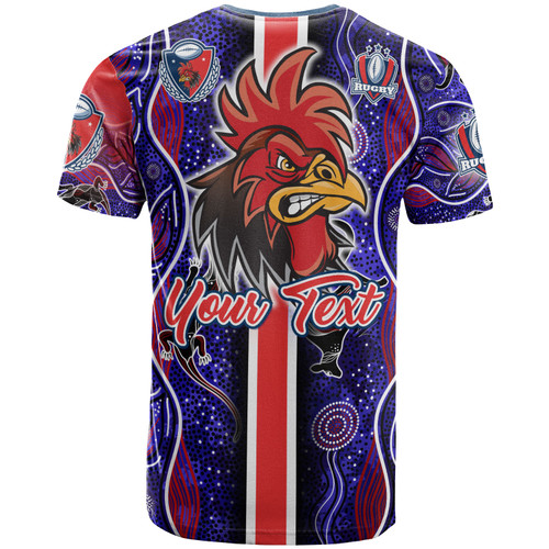 Sydney Roosters T-Shirt - Custom Sydney Roosters Ball Aboriginal Inspired Indigenous Sport Style T-Shirt Sydney Roosters T-Shirt - Custom Sydney Roosters Ball Aboriginal Inspired Indigenous Sport Style T-Shirt