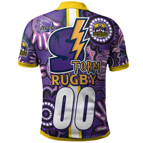 Melbourne Storm Polo Shirt - Custom Melbourne Storm Ball Aboriginal Inspired Indigenous Sport Style Polo Shirt Melbourne Storm Polo Shirt - Custom Melbourne Storm Ball Aboriginal Inspired Indigenous Sport Style Polo Shirt