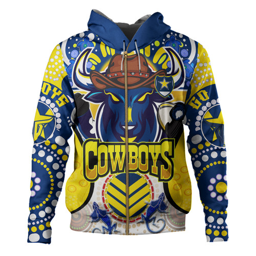 Australia North Queensland Custom Indigenous Hoodie - North Queensland Cows With Aboriginal Culture Hoodie Australia North Queensland Custom Indigenous Hoodie - North Queensland Cows With Aboriginal Culture Hoodie
