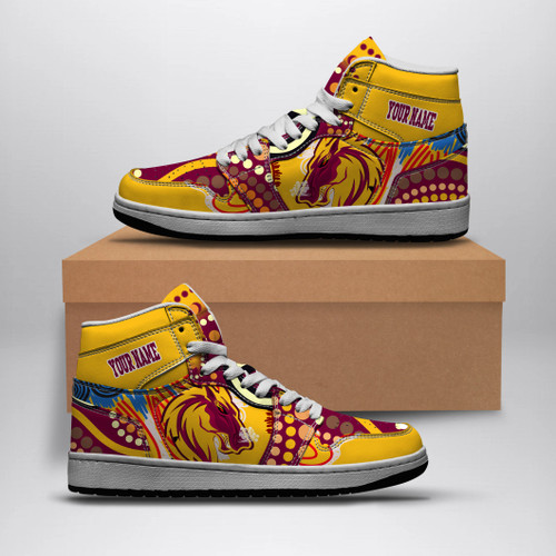 Australia Brisbane City Custom High Top Basketball Shoes J1 - Indigenous Bronxnation Sport Tribal Style