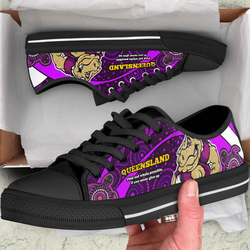 Cane Toads Low Top Shoes - Cane Toads Mascot With Aboriginal Inspired Art
