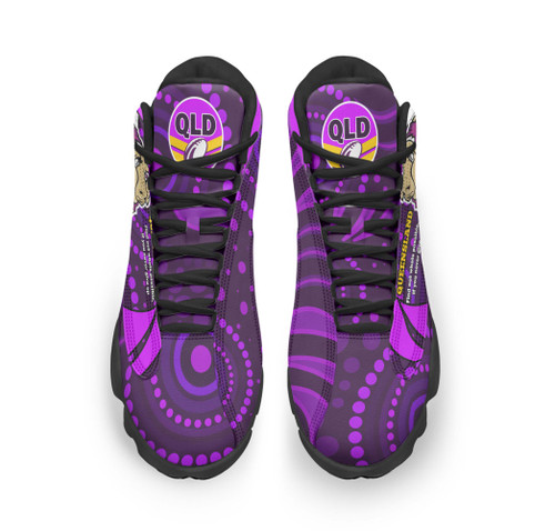 Cane Toads High Top Basketball Shoes J 13 - Cane Toads Mascot With Aboriginal Inspired Art Cane Toads High Top Basketball Shoes J 13 - Cane Toads Mascot With Aboriginal Inspired Art