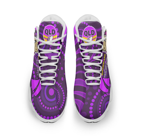 Cane Toads High Top Basketball Shoes J 13 - Cane Toads Mascot With Aboriginal Inspired Art Cane Toads High Top Basketball Shoes J 13 - Cane Toads Mascot With Aboriginal Inspired Art